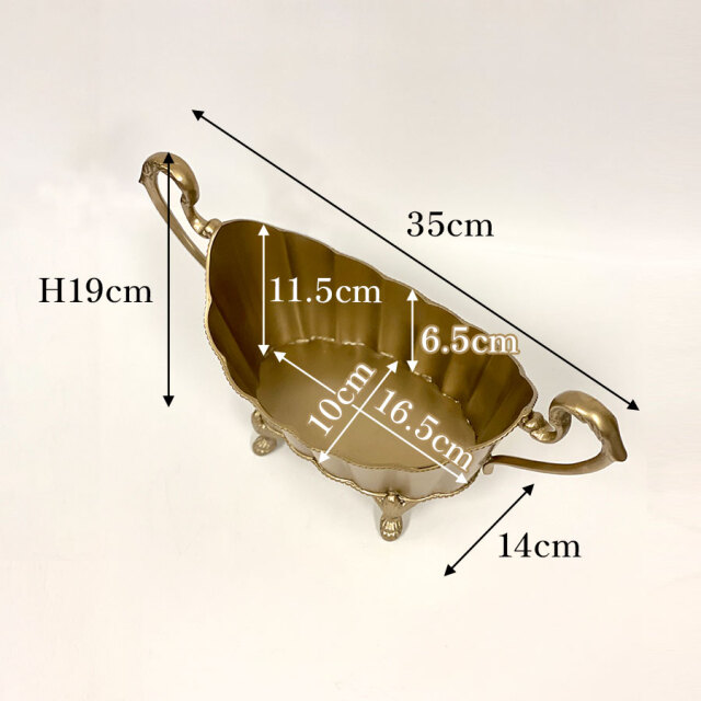 真鍮製 アンティーク調 オーバルコンテナ 小物入れ-6