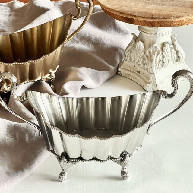 真鍮製 アンティーク調 オーバルコンテナ 小物入れ-8