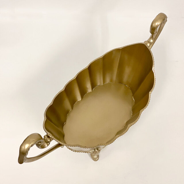 真鍮製 アンティーク調 オーバルコンテナ 小物入れ-12