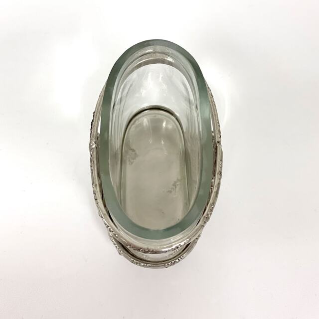 真鍮製 アンティーク調 蓋付き小物入れ（オーバル）-6