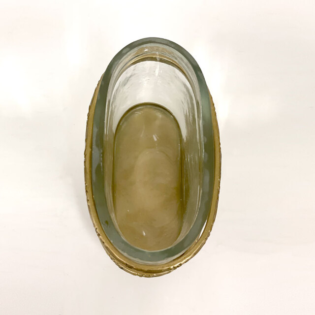 真鍮製 アンティーク調 蓋付き小物入れ（オーバル）-16