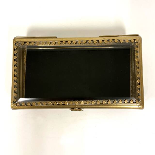 真鍮製 アンティーク調 蓋付き小物入れ（スクエア）-11