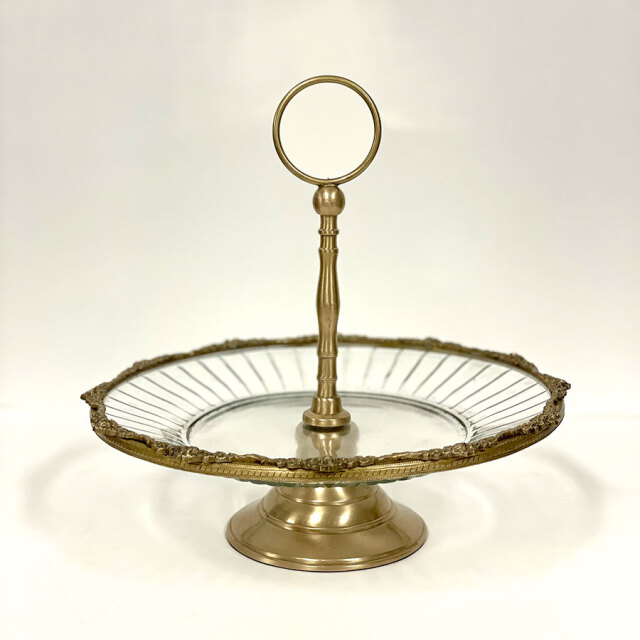 真鍮製 アンティーク調 ディスプレイスタンド トレイ-3
