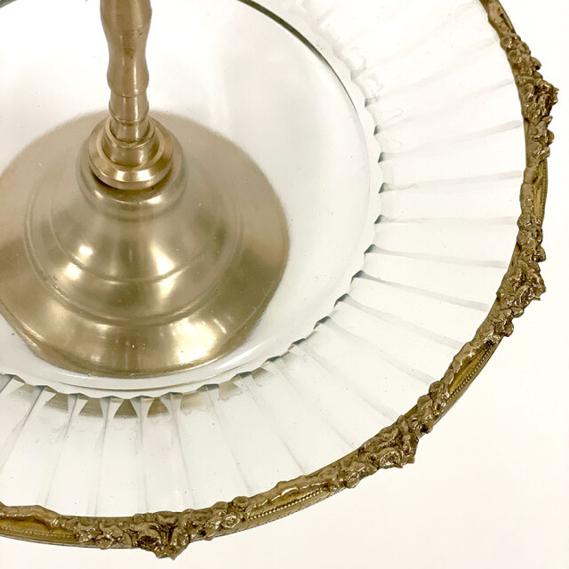 真鍮製 アンティーク調 ディスプレイスタンド トレイ-5