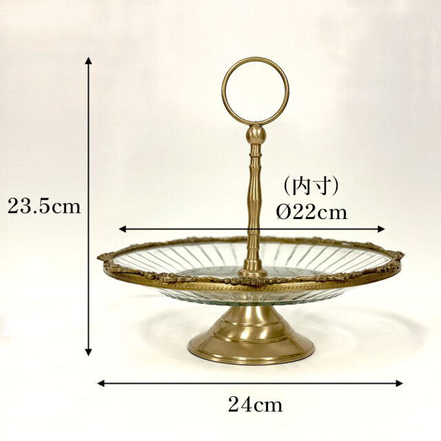 真鍮製 アンティーク調 ディスプレイスタンド トレイ-7