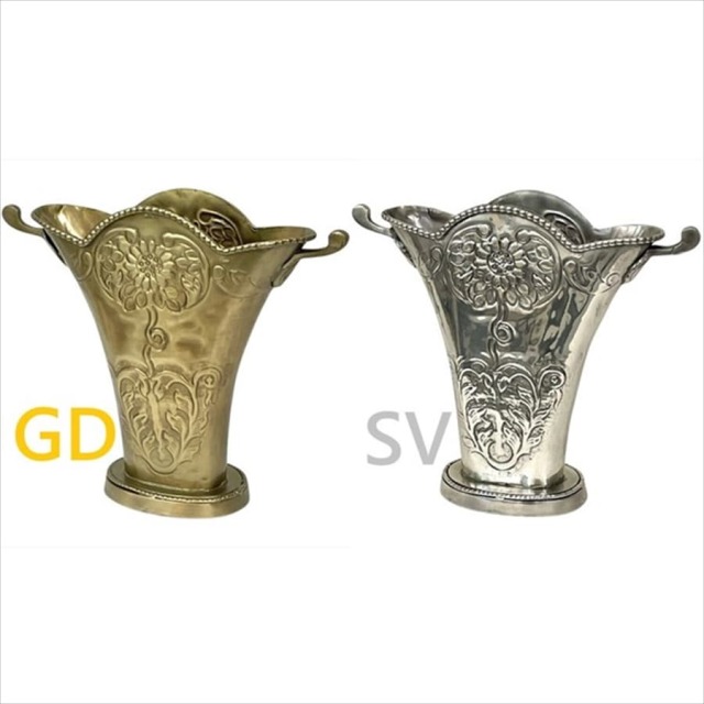 真鍮製,アンティーク調,フラワーベース,花瓶,プランター,ゴールド,シルバー,クラシック装飾,おしゃれ,店舗什器-9