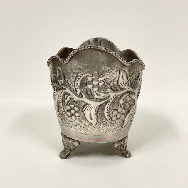 真鍮製,アンティーク調,脚付きポット,プランター,フラワーベース（花瓶）,小物入れ,花器,おしゃれ-5