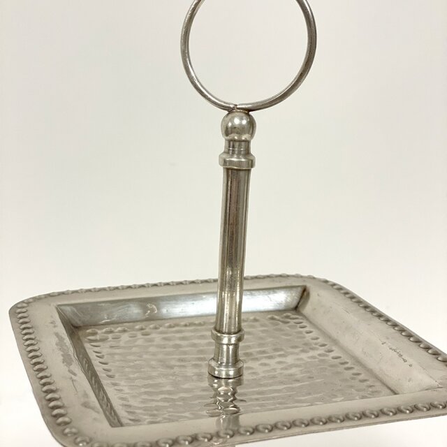 全2色】 真鍮製 アンティーク調 スクエアトレイ(2段) ディスプレイ