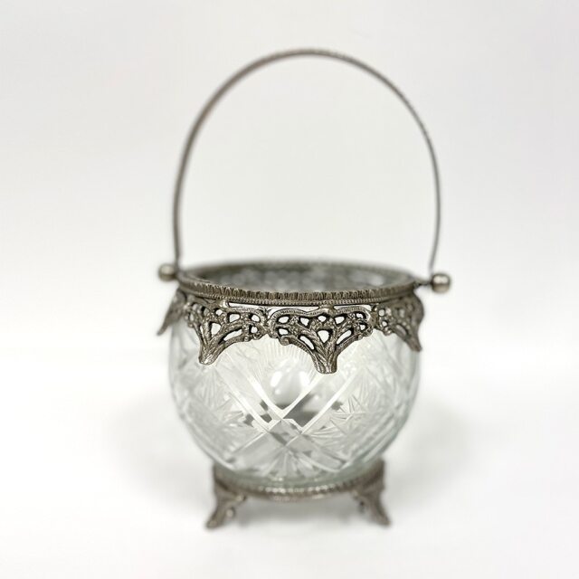 全2色】 真鍮製 アンティーク調 ラウンドバスケット 花瓶（フラワー