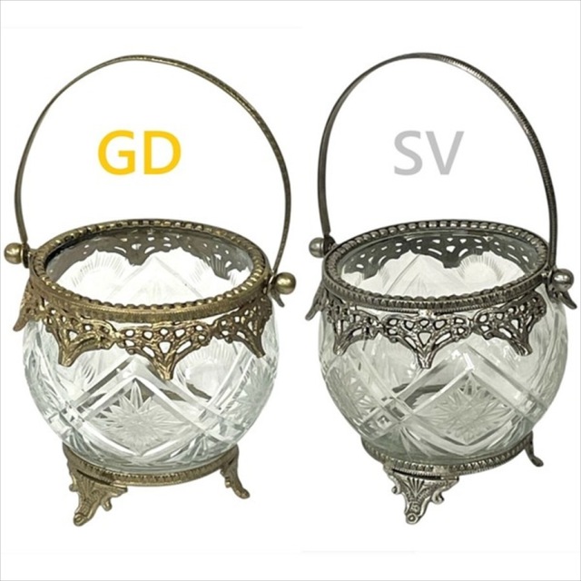 真鍮製,アンティーク調,ラウンドバスケット,花瓶,フラワーベース,ゴールド,シルバー,おしゃれ,店舗什器-8