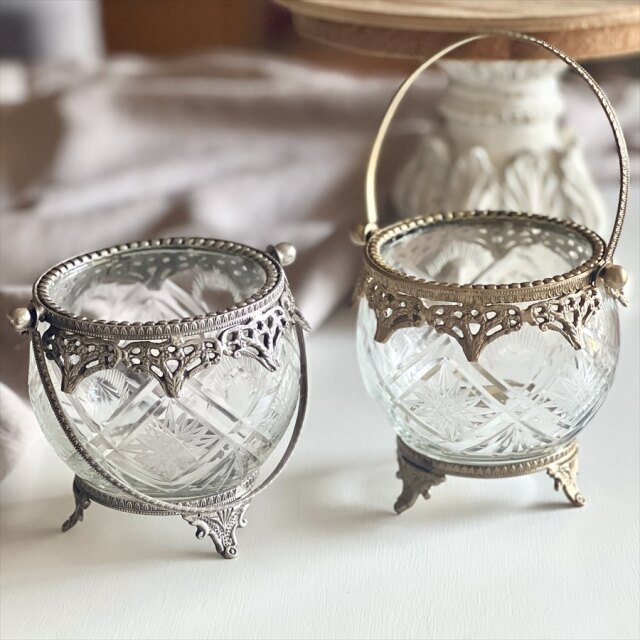 真鍮製,アンティーク調,ラウンドバスケット,花瓶,フラワーベース,ゴールド,シルバー,おしゃれ,店舗什器-11