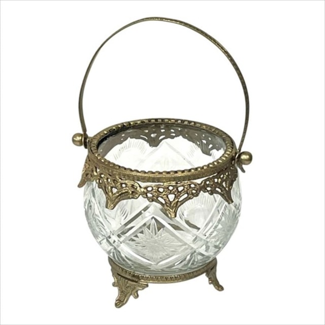 真鍮製,アンティーク調,ラウンドバスケット,花瓶,フラワーベース,ゴールド,シルバー,おしゃれ,店舗什器-13