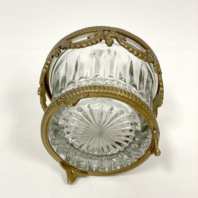 【全2色】,真鍮製,アンティーク調,蓋付き小物入れ,ラウンドコンテナ,カットガラス,アクセサリーケース,おしゃれ,店舗什器-17