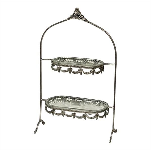 全2色】 真鍮製 アンティーク調 2段ディスプレイスタンド｜Y-KAGU(輸入