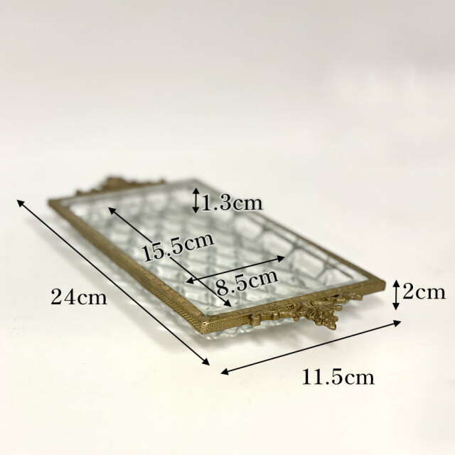 全2色】 真鍮製 アンティーク調 クラシックトレイ 長角 トレー（小物