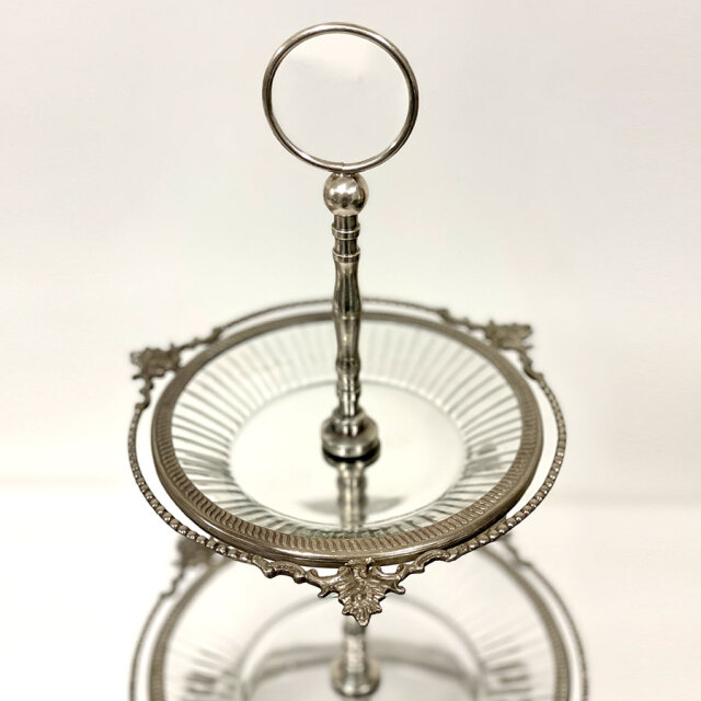 真鍮製,アンティーク調,3段ディスプレイスタンド,ケーキスタンド,アフタヌーンティー,トレイ,おしゃれ,店舗什器-4