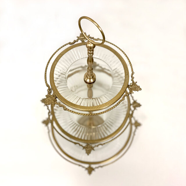 真鍮製,アンティーク調,3段ディスプレイスタンド,ケーキスタンド,アフタヌーンティー,トレイ,おしゃれ,店舗什器-12