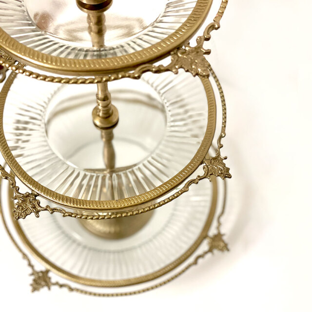 真鍮製,アンティーク調,3段ディスプレイスタンド,ケーキスタンド,アフタヌーンティー,トレイ,おしゃれ,店舗什器-14