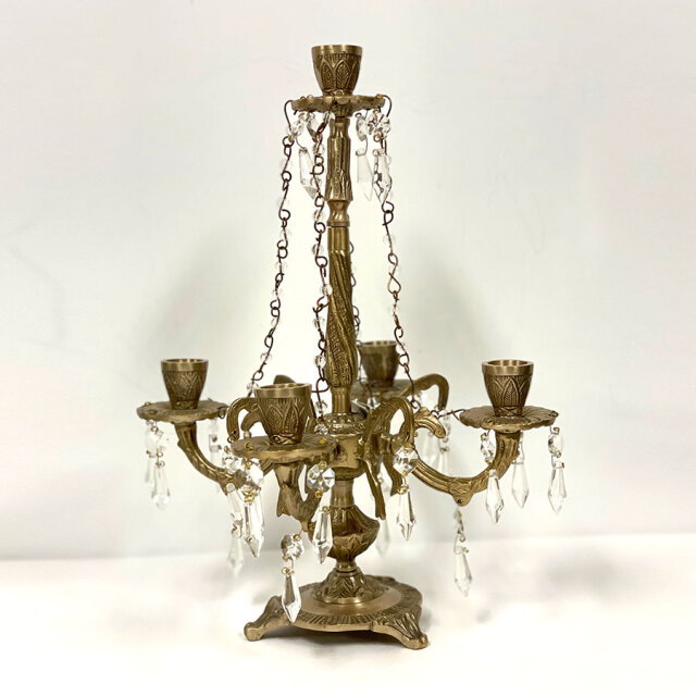 真鍮製,アンティーク調,5灯キャンドルスタンド,シャンデリア風,燭台,ディスプレイ,店舗什器,おしゃれ-6