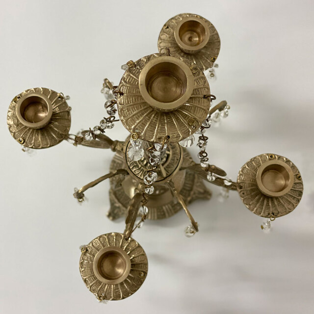 真鍮製,アンティーク調,5灯キャンドルスタンド,シャンデリア風,燭台,ディスプレイ,店舗什器,おしゃれ-7