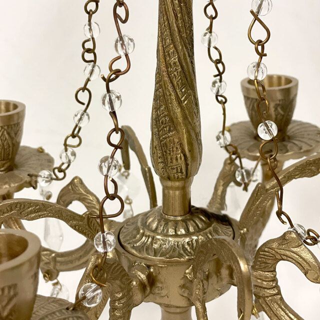 真鍮製,アンティーク調,5灯キャンドルスタンド,シャンデリア風,燭台,ディスプレイ,店舗什器,おしゃれ-9