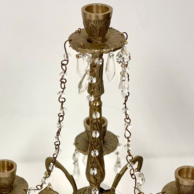 真鍮製,アンティーク調,5灯キャンドルスタンド,シャンデリア風,燭台,ディスプレイ,店舗什器,おしゃれ-10