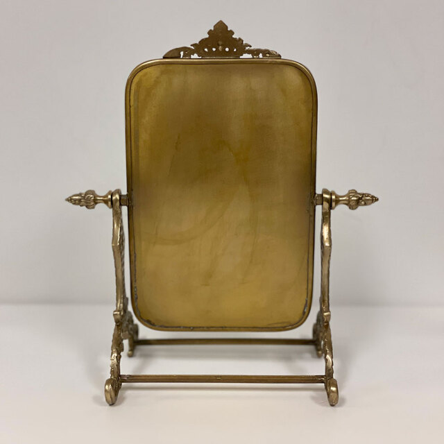 全2色】 真鍮製 アンティーク調 卓上ミラー スタンドミラー 鏡