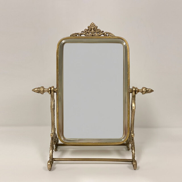 真鍮製,アンティーク調,卓上ミラー,スタンドミラー,クラシック,ディスプレイ,鏡,ゴールド,シルバー,おしゃれ,店舗什器-12