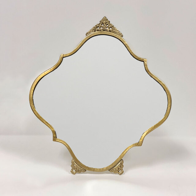 全2色】 真鍮製 アンティーク調 テーブルミラー（スタンドミラー