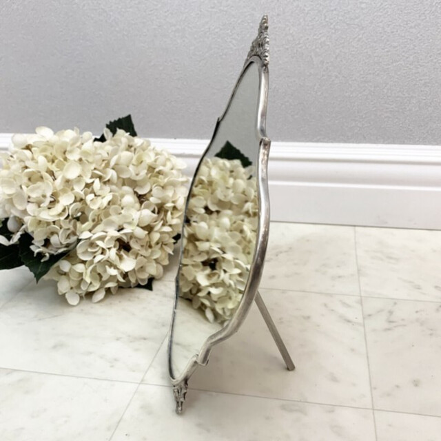 全2色】 真鍮製 アンティーク調 テーブルミラー（スタンドミラー