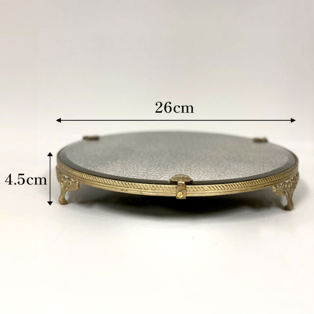 【全2色】真鍮製,アンティーク調,ディスプレイミラートレイ,トレー,クラシック,デコレーション,おしゃれ,店舗什器-4