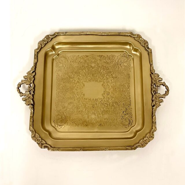 全2色】 真鍮製 アンティーク調 スクエアトレー トレイ お盆｜Y-KAGU