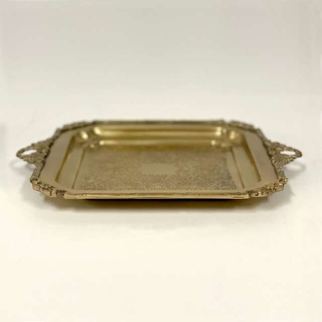 全2色】 真鍮製 アンティーク調 スクエアトレー トレイ お盆｜Y-KAGU