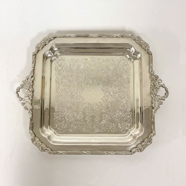 全2色】 真鍮製 アンティーク調 スクエアトレー トレイ お盆｜Y-KAGU