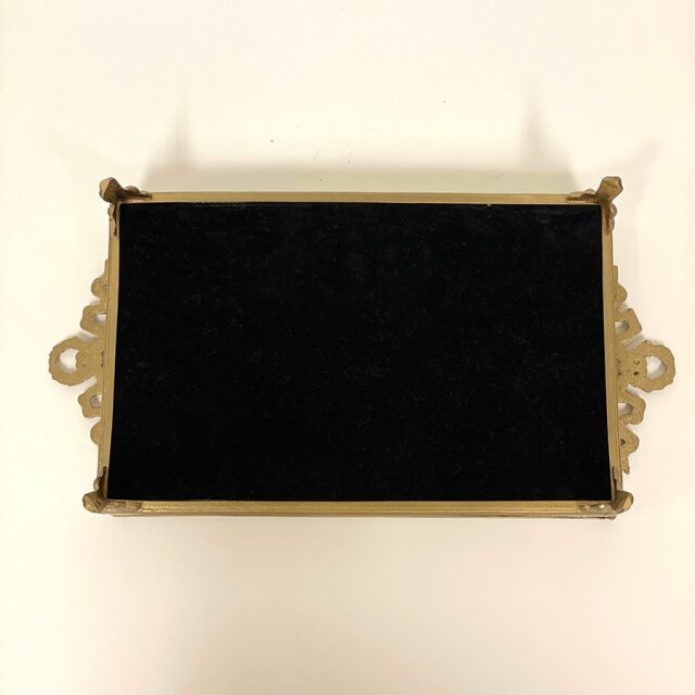 【2枚セット】真鍮フレーム,アンティーク調,トレイ,トレー,モノトーン,幾何学模様,小物置き,おしゃれ,店舗什器-2