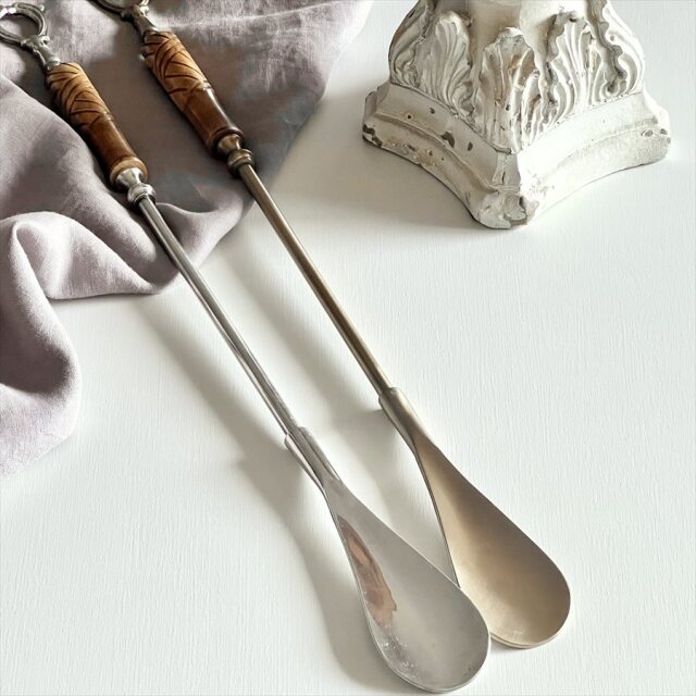 【全2色】,真鍮製,アンティーク調,ロング靴べら,靴ベラ,天然木ハンドル,おしゃれ,高級感,おしゃれ,店舗什器-1