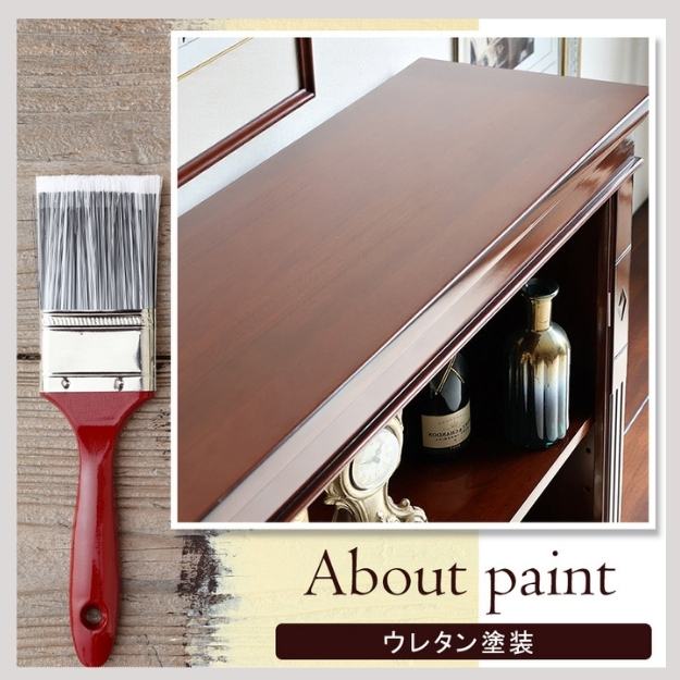 マリナカッシーリ 木製オープンキャビネット クラシックデザイン ダークブラウン 幅90cm 高さ120cm 本棚 飾り棚 輸入家具-6