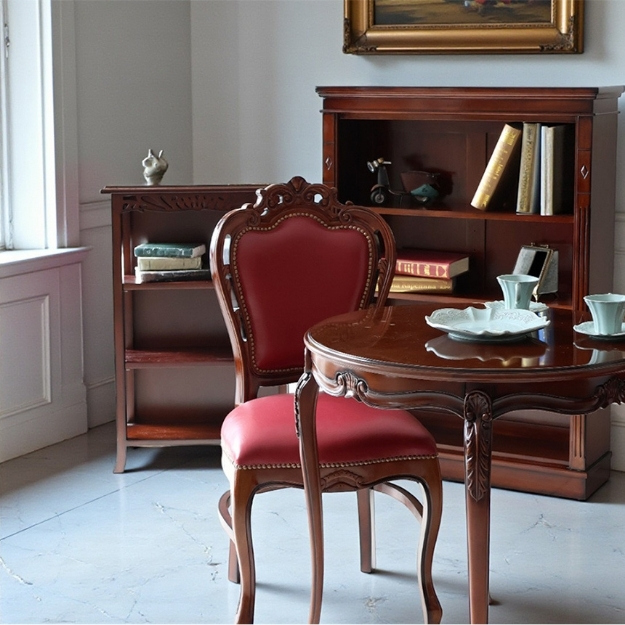 マリナカッシーリ 木製オープンキャビネット クラシックデザイン ダークブラウン 幅90cm 高さ120cm 本棚 飾り棚 輸入家具-8