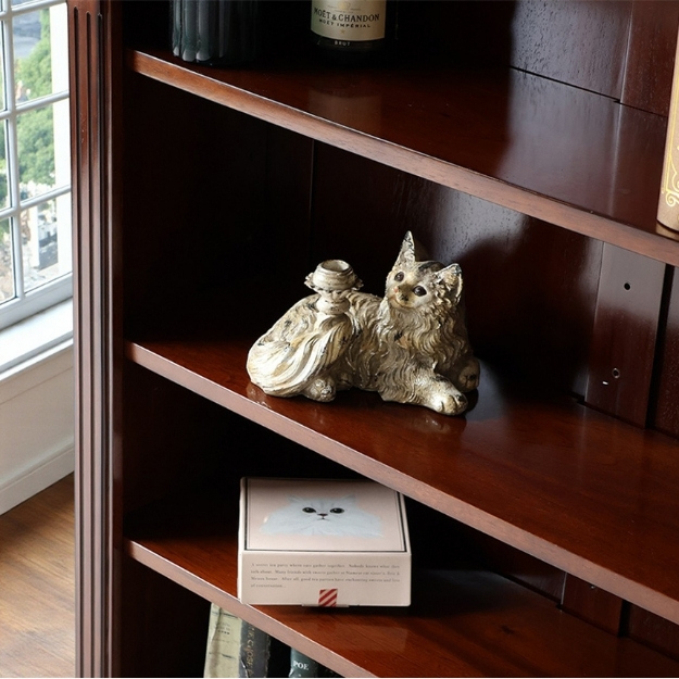 マリナカッシーリ 木製オープンキャビネット クラシックデザイン ダークブラウン 幅90cm 高さ120cm 本棚 飾り棚 輸入家具-17