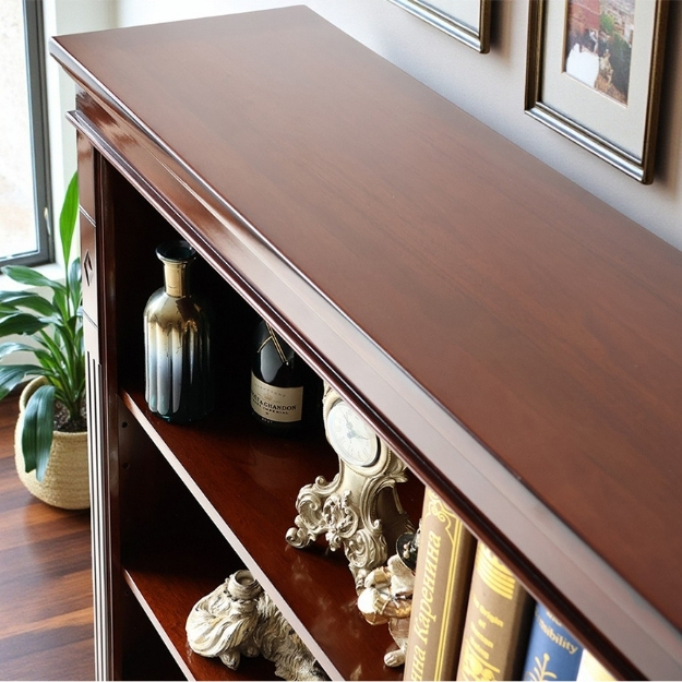 マリナカッシーリ 木製オープンキャビネット クラシックデザイン ダークブラウン 幅90cm 高さ120cm 本棚 飾り棚 輸入家具-18