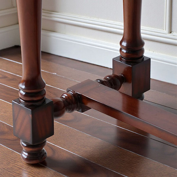 マリナカッシーリ 木製サイドテーブル 引き出し付き クラシックデザイン ダークブラウン 幅61cm 高さ80cm 輸入家具-2