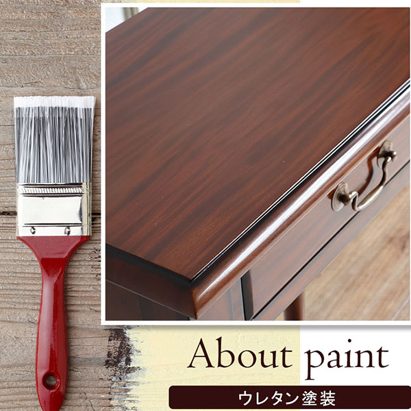 マリナカッシーリ 木製サイドテーブル 引き出し付き クラシックデザイン ダークブラウン 幅61cm 高さ80cm 輸入家具-4