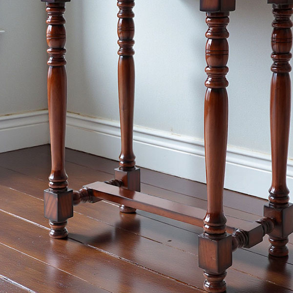 マリナカッシーリ 木製サイドテーブル 引き出し付き クラシックデザイン ダークブラウン 幅61cm 高さ80cm 輸入家具-17