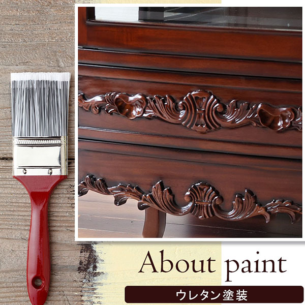 マリナカッシーリ ガラスキャビネット 飾り棚 クラシックデザイン ダークブラウン 幅68cm 高さ160cm コレクション収納 輸入家具-4