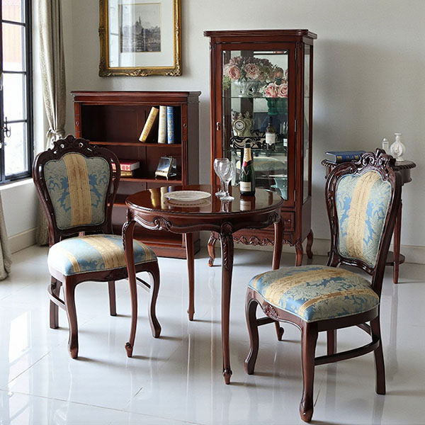 マリナカッシーリ ガラスキャビネット 飾り棚 クラシックデザイン ダークブラウン 幅68cm 高さ160cm コレクション収納 輸入家具-10