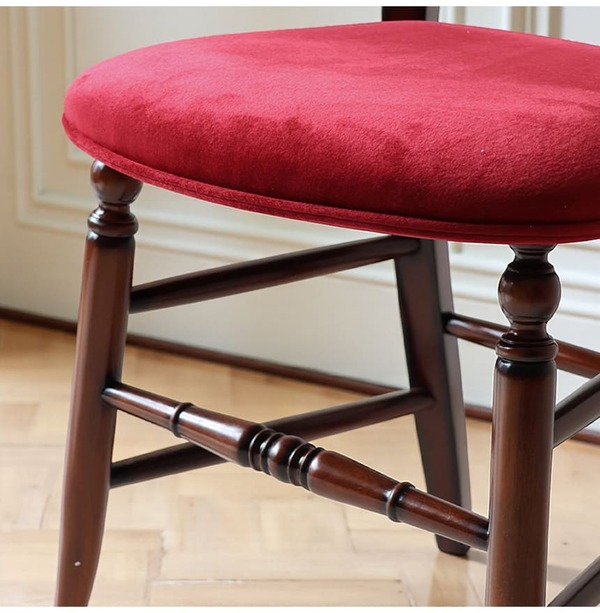 マリナカッシーリ 木製ダイニングチェア クラシックデザイン レッド座面 幅41cm コンパクトチェア 輸入家具-11