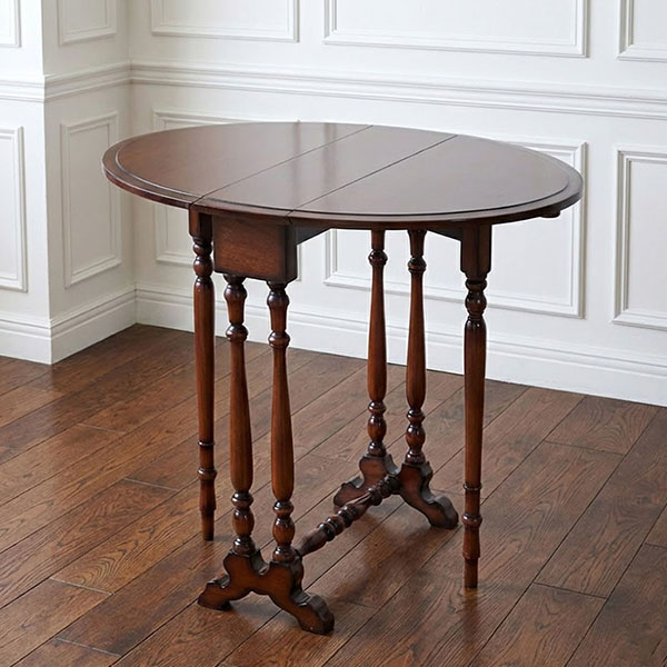 マリナカッシーリ クラシック家具 折りたたみテーブル ゲートレッグ仕様 ダークブラウン 省スペース 幅20-68cm-1