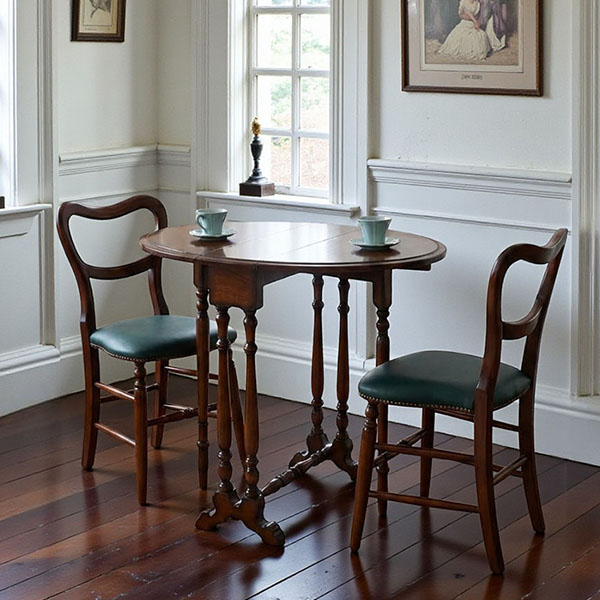 マリナカッシーリ クラシック家具 折りたたみテーブル ゲートレッグ仕様 ダークブラウン 省スペース 幅20-68cm-3