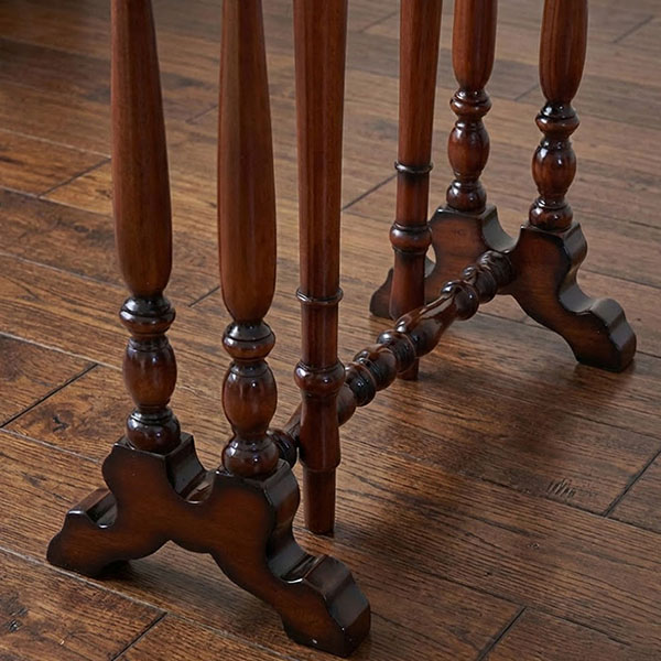 マリナカッシーリ クラシック家具 折りたたみテーブル ゲートレッグ仕様 ダークブラウン 省スペース 幅20-68cm-10