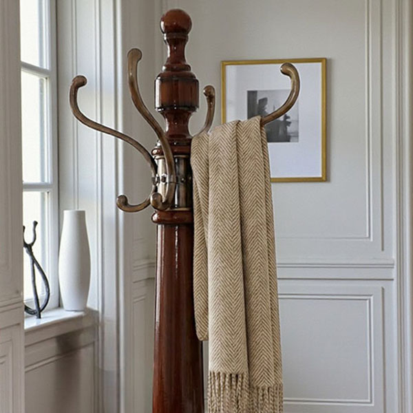 マリナカッシーリ クラシック家具 木製コートスタンド 彫刻調デザイン ダークブラウン 高さ177cm-6